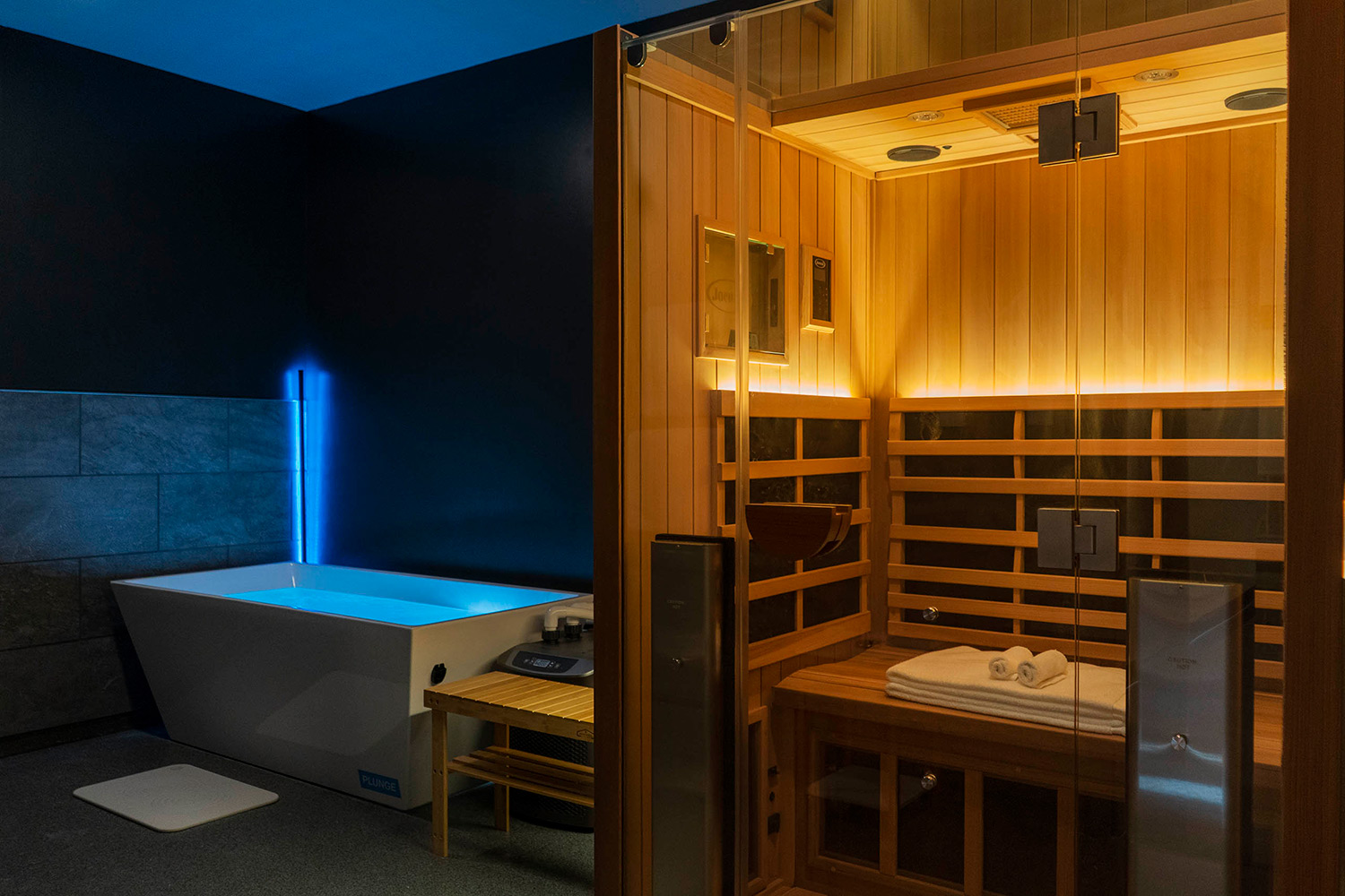 Fire and ice - our infrared sauna, and our ice bath.